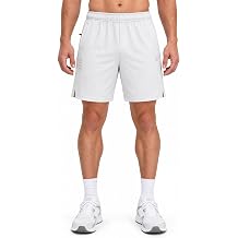 M MAELREG Mens Athletic Shorts with Zipper Pockets 7" Moisture Wicking Gym Workout Shorts for Men Lightweight Drawstring