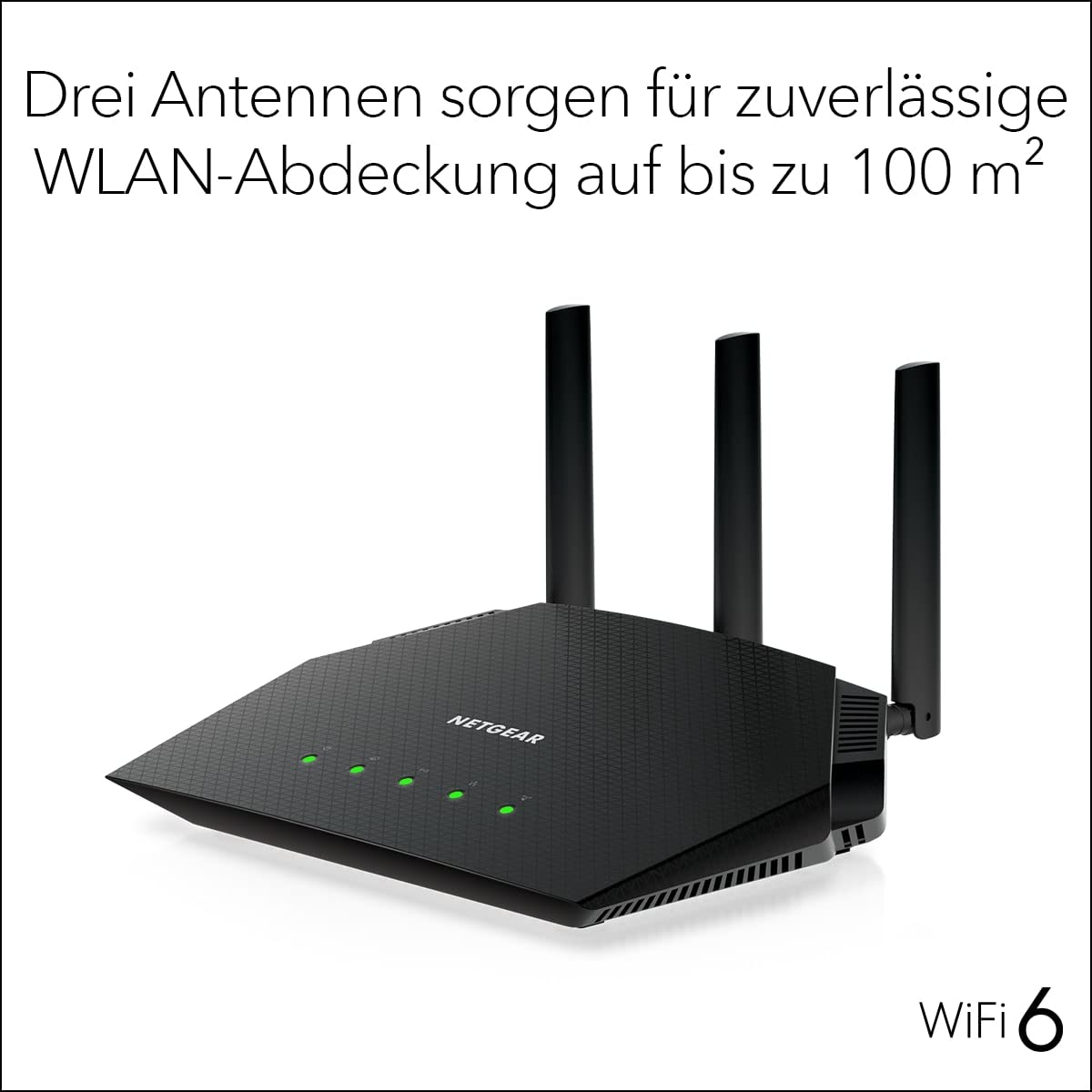 NETGEAR RAX10 WiFi 6 Router AX1800 (4 Streams mit bis zu 1,8 GBit/s, Nighthawk WLAN Router Abdeckung bis zu 100 m², kompatibel mit iPhone 12/13 oder Samsung S20/S21)