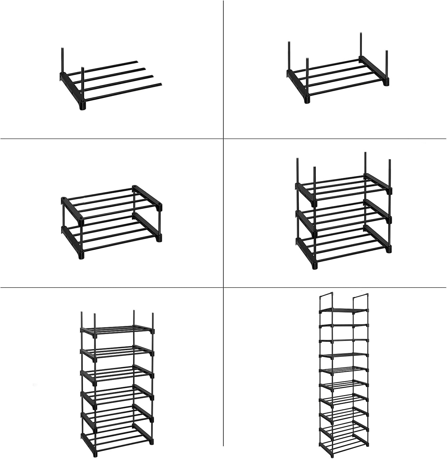 Stanz (TM) 10 Tier Shoe Rack, Shoe Tower Shelf Entryway Cabinet Storage Organizer, Black