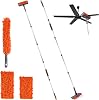 6.4ft Ceiling Fan Duster Cleaner Kit - 360° Rotating Microfiber Mop with Extension Pole & Locking Head | 5-in-1 Multi-Surface Reusable Cleaning Tool for Fans, Blinds, Baseboards, Walls & Floors