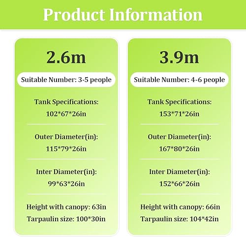Miniatura 3 de YUEWO Piscina rectangular sobre el suelo, con marco de acero metálico, fácil de instalar, piscina familiar para patio trasero, jardín, césped para