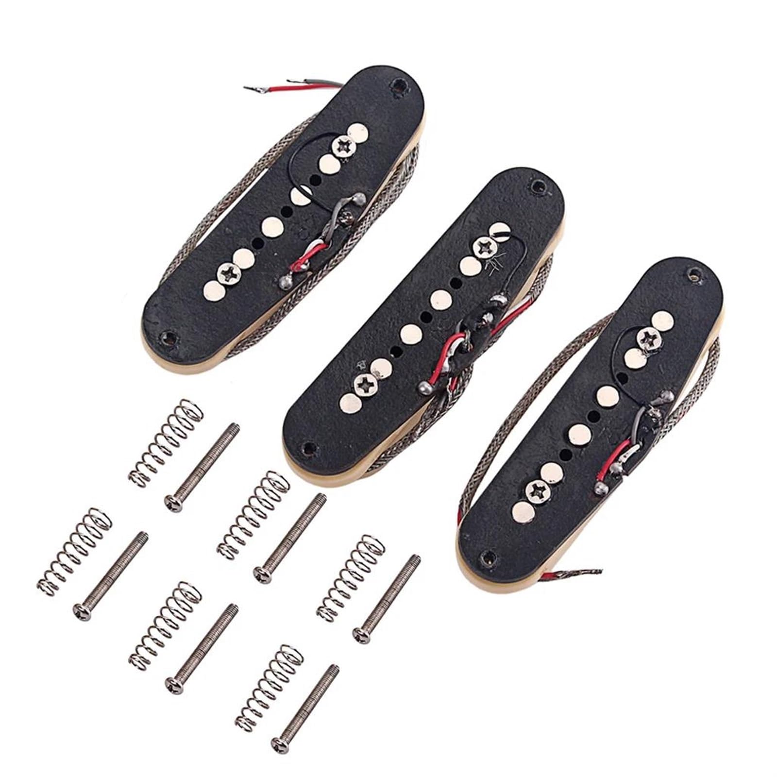 Zestaw Przetworników Do Gitary Elektrycznej 3 X Beige Single Coil O Rozstawie 48-50-52MM