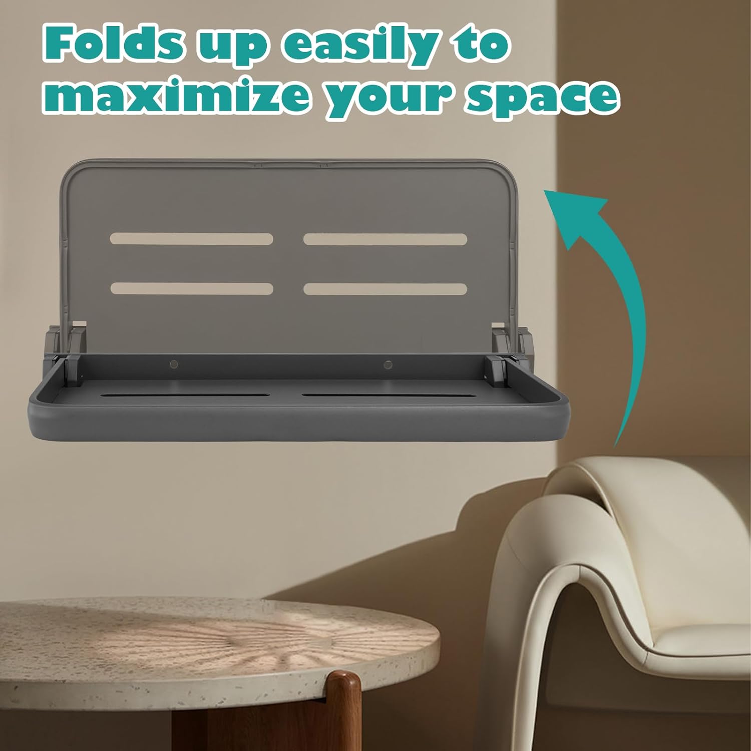 4 Pcs RV Aluminum Fold-Down Wall Shelf Foldable Wall-Mounted Hidden Shelf Compact RV Furniture Parts Hardware for Inside Camper Storage