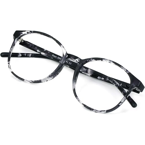 VisionGlobal Blue Light Blocking Glasses for Women/Men, Anti Eyestrain, Computer Reading, Stylish Oval Frame, Anti Glare