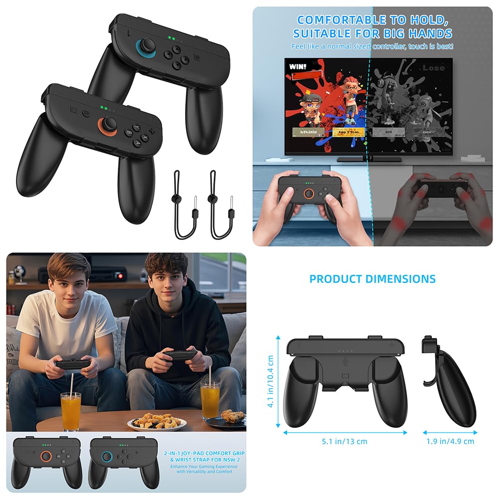 TEHAOUU Set sportivo quattordici in uno per Nintendo Switch 2: volante, manopole, polsini, mouse, custodia in cristallo e pellicola protettiva in vetro temperato