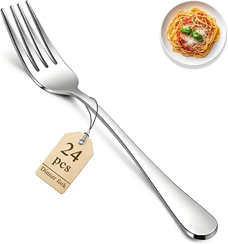 Berglander Dinner Forks Set 24pcs, Stainless Steel 7.28" Table Salad Forks, Flatware Silverware Fork for Home Kitchen, Restaurant, Hotel, Dishwasher Safe