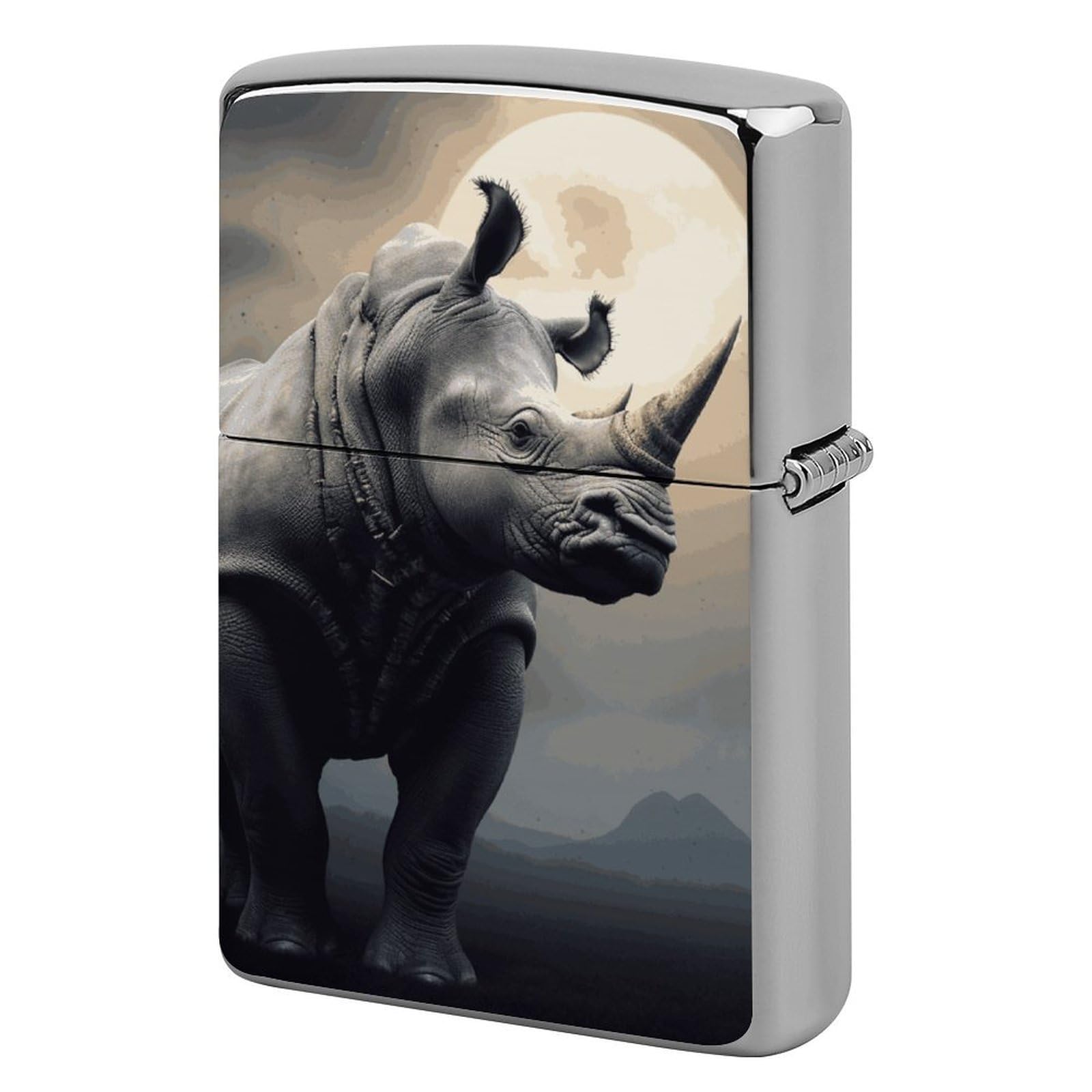 Rhino Lighter Cover for Men, Personalized Lighter Case for Birthday Gift, Flip-Top Lighters Protective Cover, Portable Lighters Shell for Outdoor, Travel