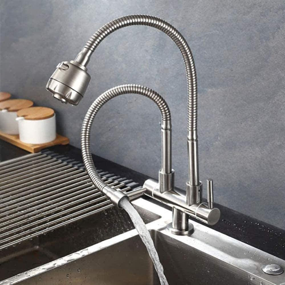 Robinet de cuisine sur pont à double tête pour eau froide - 2