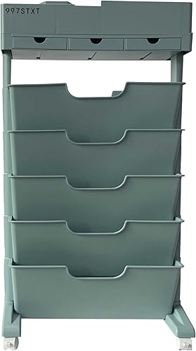 Carrito utilitario rodante de 6 niveles, estantería móvil de 6 niveles, estantes de almacenamiento móviles multifuncionales con ruedas con cerradura