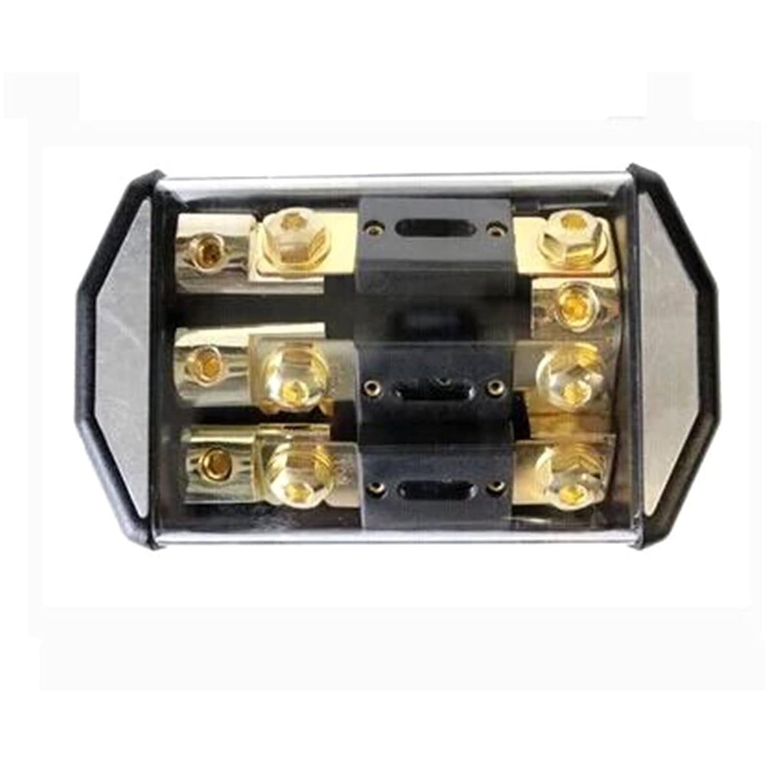 1PC 1 in 3 Ways Out Car Audio Power Insurance Seat 143x82x40mm Fuse Box with 100A Fork Bolt Fuses