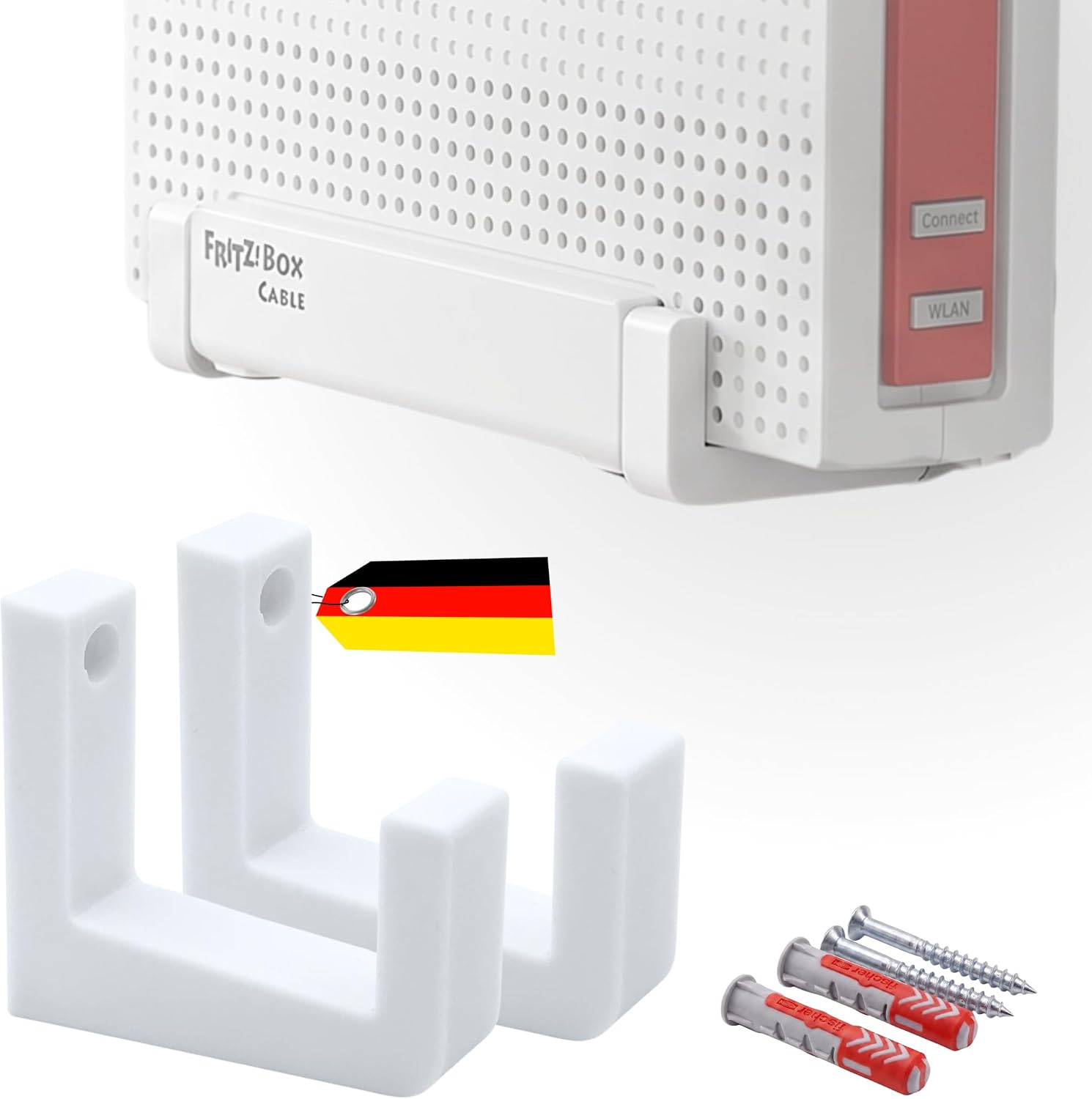 Настінне кріплення для FritzBox 6690 Cable 6590 6591 для маршрутизатора AVM FritzBox Cable Router - монтажний матеріал у комплекті