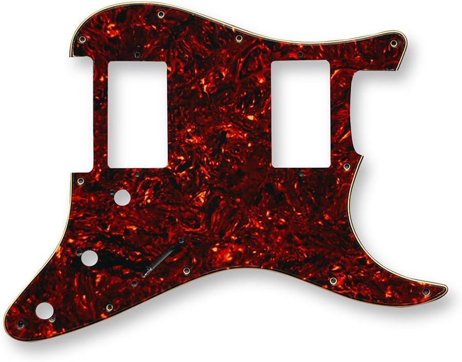 VANSON Premium Quality Scratchplate Pickguard DIRECT FIT for USA, MEX Fender Stratocaster Strat, HH (3 Ply, Marbled Tort (T/IV/B))