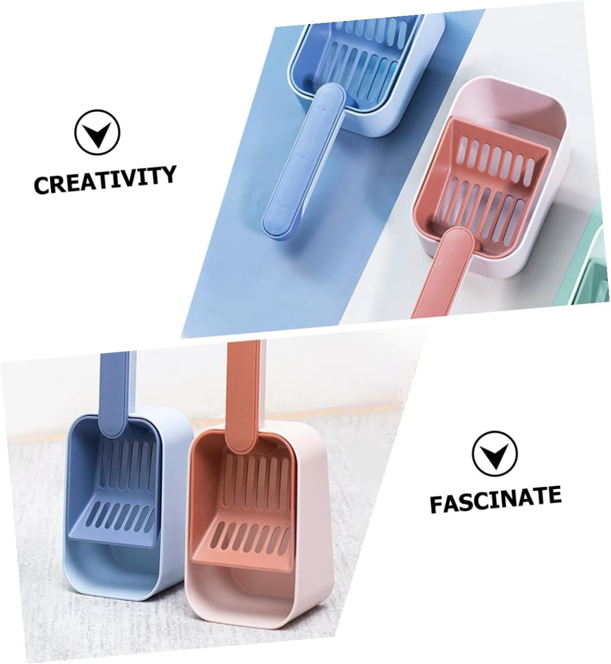Pet Cat Litter Scoop with Fine Sieve Holes, Multifunctional Blue Plastic Poop Scooper for Home Use, 1pcs Cleaner Tool for Cat Waste and Litter Box Maintenance