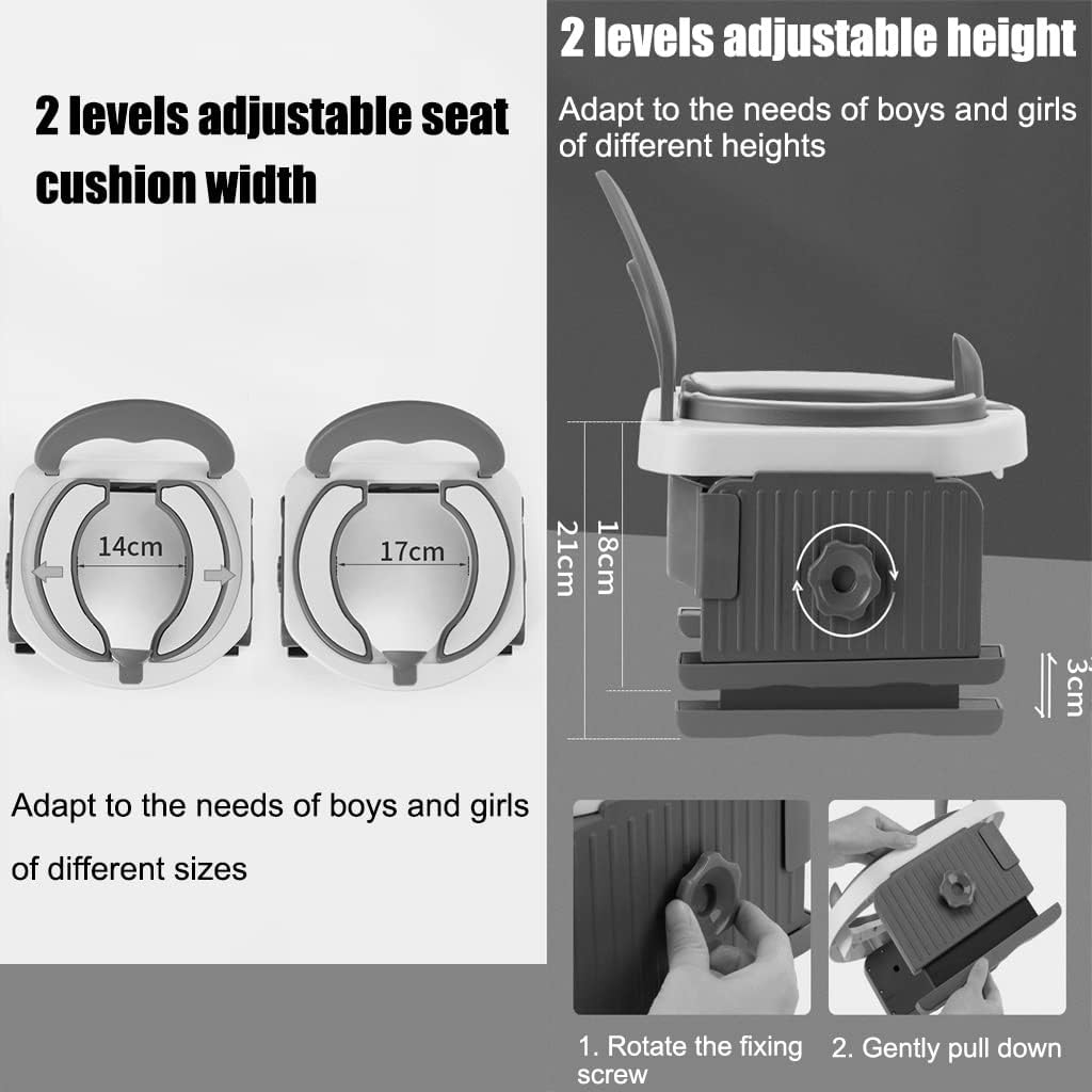 Car Toilet Seat Portable Foldable and Adjustable Car Potty, Comfortable Silicone Cushion, Suitable for Boys and Girls Over 1 Year Old, Load-Bearing 60kg (Color : Light Blue, Size : 31 * 22 * 27cm)