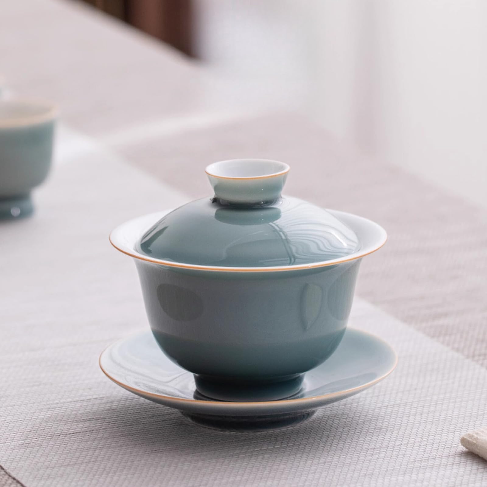 Gaiwan céramique service à thé tasse bleu gris 120ml