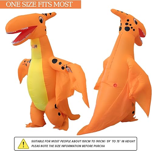 Miniatura 2 de Disfraz inflable de dinosaurio para adultos, traje realista de T-Rex, disfraz de dinosaurio para fiestas de niños y Halloween (dinosaurio-Y)