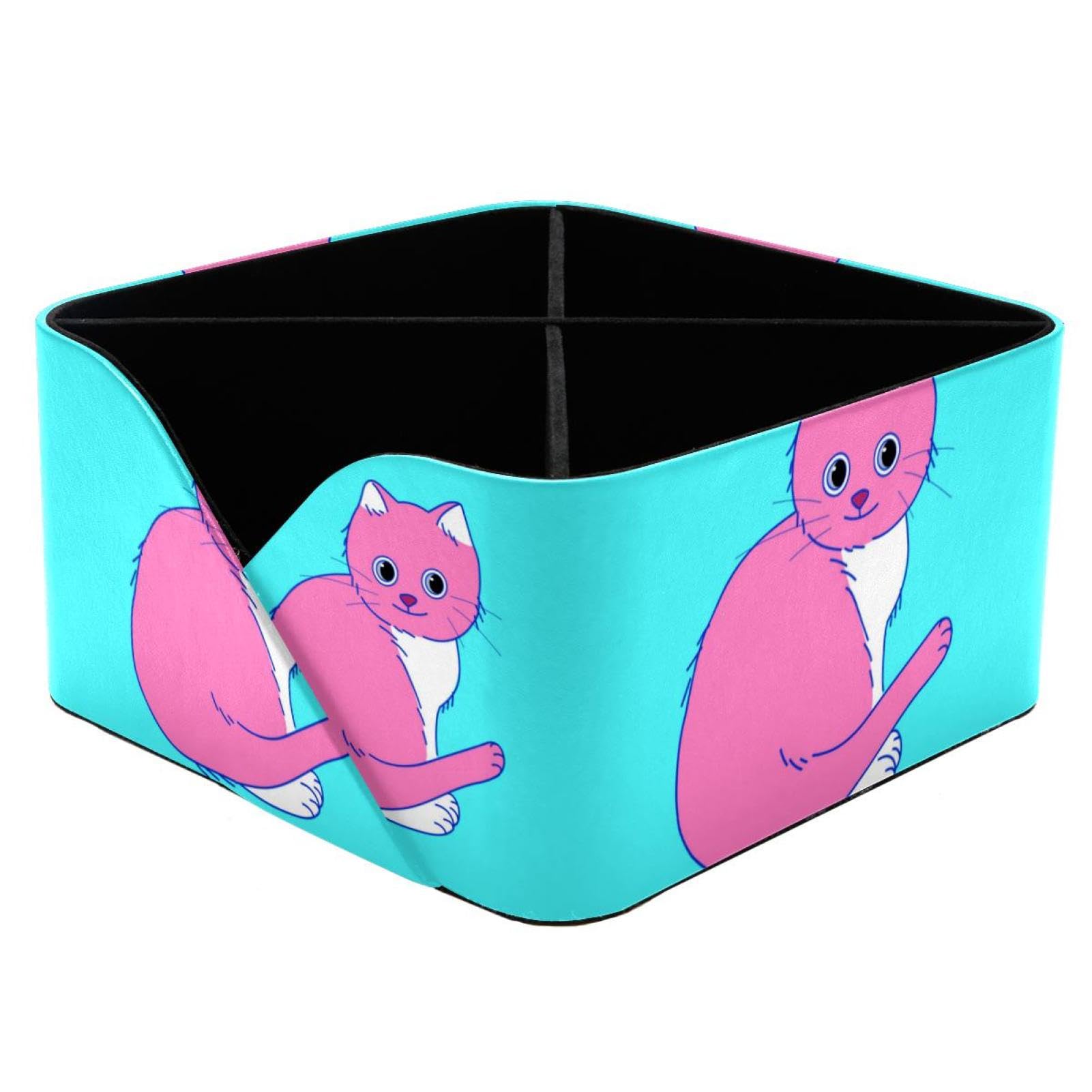 Boîte de rangement chat contre le désordre du bureau et du maquillage