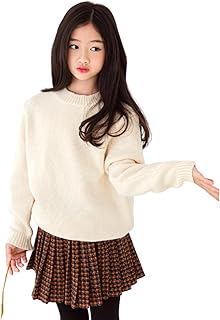 [EnDast] MINIROI ニット プルオーバー ラウンドネック ガールズ セーター シック カジュアルトップス キッズ 女の子 かわいい ルームウェア 秋冬 保温 韓国 子供服 120cm 130cm 140cm 150cm_ad-859_