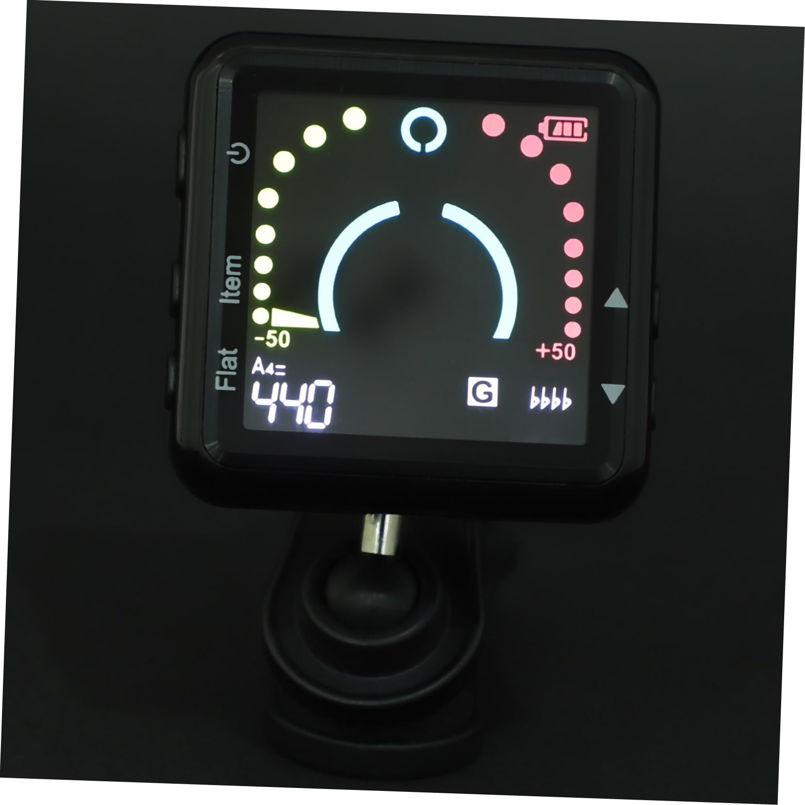 Afinador de Guitarra Recargable Clip, Tecnología Avanzada Negra | Ligero, Sonido Claro y Estable, Carcasa Abs, para Guitarra Clásica, Acústica, Eléctrica y Ukelele