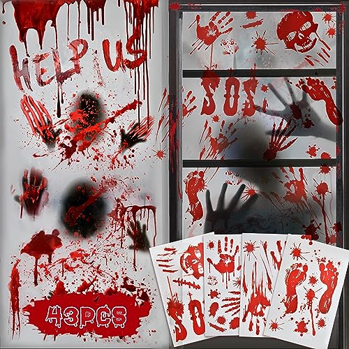 Vetrofanie Stickers Halloween Decorazioni Casa: Adesivi Halloween per Finestre Porta Addobbi Giardino Casa Interno Esterno Zombie Party Decorazioni Accessori Oggetti Decorativi per Allestimento Horror