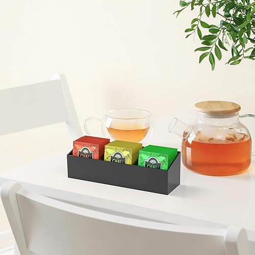 Miniatura 8 de NiHome Organizador magnético de bolsas de té acrílicas de tres compartimentos, solución de almacenamiento versátil para bolsas de té y artículos