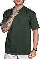 Camiseta Oversized Masculina Streetwear Gola alta Justa Camisa Larga Básica Lisa Ocasional Hip Hop Skate Algodão
