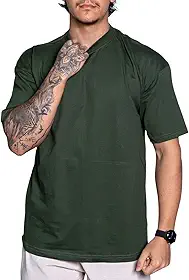 Camiseta Oversized Masculina Streetwear Gola alta Justa Camisa Larga Básica Lisa Ocasional Hip Hop Skate Algodão