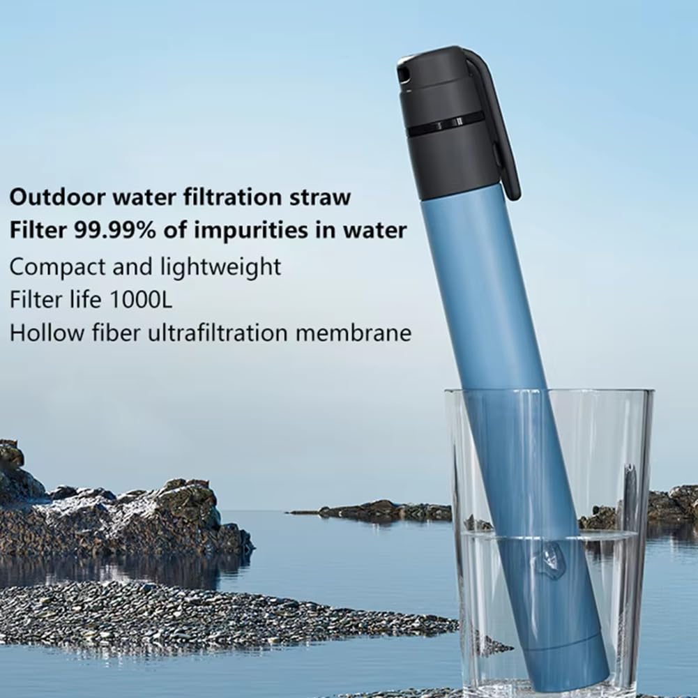 Paille Filtrante Portable pour l'eau, Purificateur d'eau pour Le Camping et la Randonnée