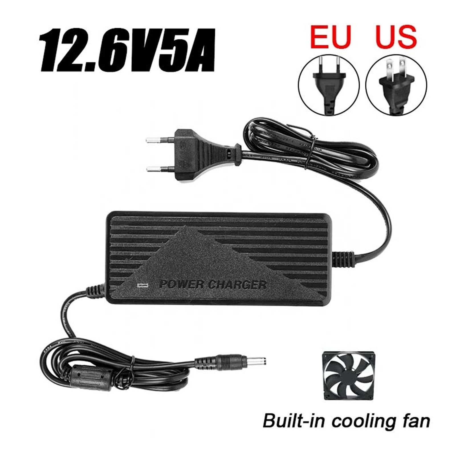 Ładowarka Akumulatorów Litowych 12,6 V 6A 5A 21 V 4A 3A, Ładowanie Elektronarzędzi 5s 18 V 21 V Ładowarka Akumulatorów Litowo-jonowych UE Wtyczka Amerykańska(US12.6V5A)