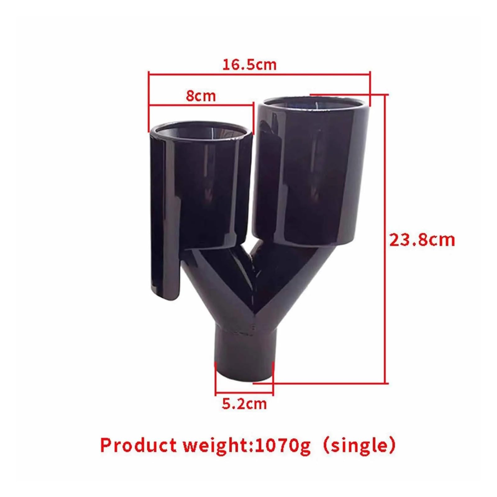 Tubo Scarico Per Automobili 1 Pz Terminale Scarico Doppio In Acciaio Inossidabile Cromato 52 Mm Ingresso 80 M Doppia Uscita Marmitta Con Morsetto Terminale Scarico Auto(Argento)