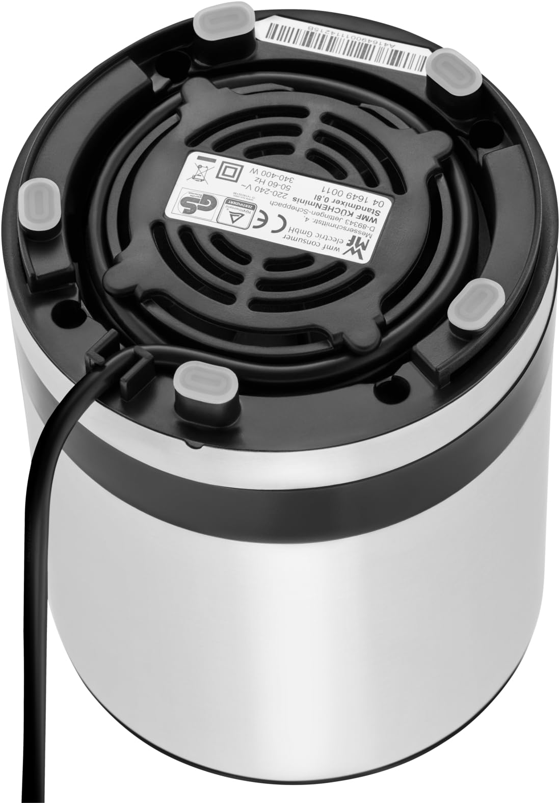 WMF KITCHENminis Blender mixeur, Bol en verre 0.8 L, 400 W, Cromargan 18/10, Lame inox à 6 ailettes, 5 vitesses, Fonction Pulse 0416490011