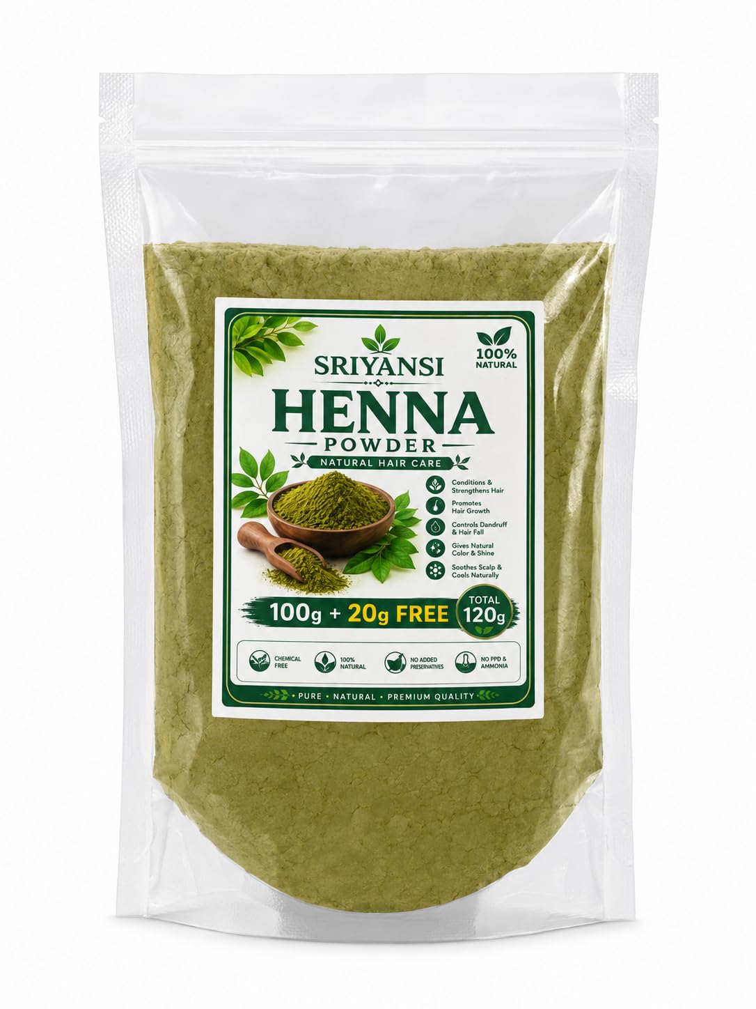 Henna Powder for Natural Hair Care, 120g | 100% Natural, Chemical Free, No PPD & Ammonia, Controls Dandruff, Promotes Hair Growth-picture-54