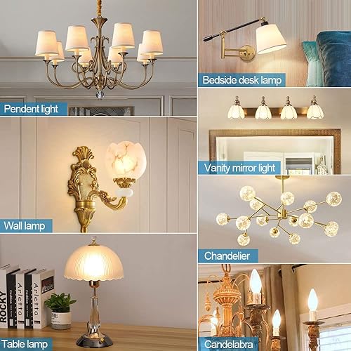 Miniatura 4 de Bombillas LED de candelabro, regulables, 4 W, equivalente a 40 W, base E12, bombillas Edison de vidrio transparente, 2700 K, blanco cálido,