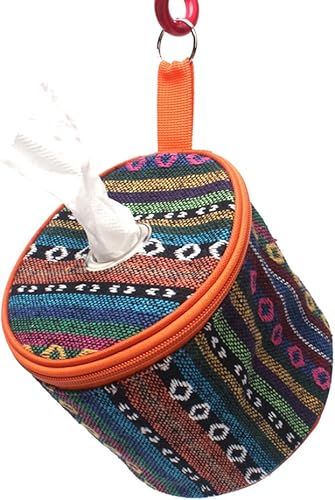 Portarrollos de papel higiénico con tapa de mango étnico, para almacenamiento al aire libre