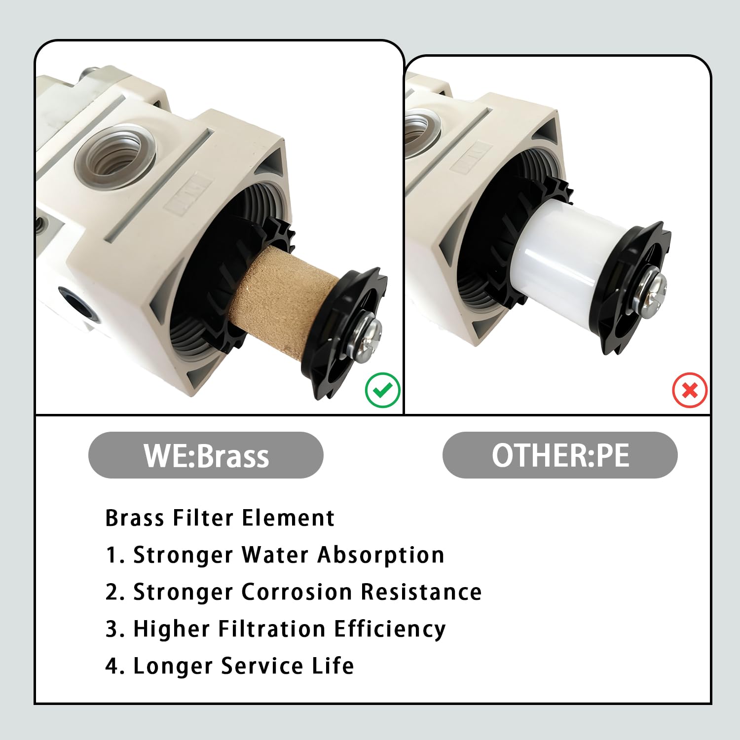 YSIL 1/4” NPT Compressed Air Filter Regulator Combo Piggyback AW2000-02 | 5 Micron Brass Element Semi-Auto Drain Water Oil Separator with 0-150 PSI Pressure Gauge,Metal Bracket