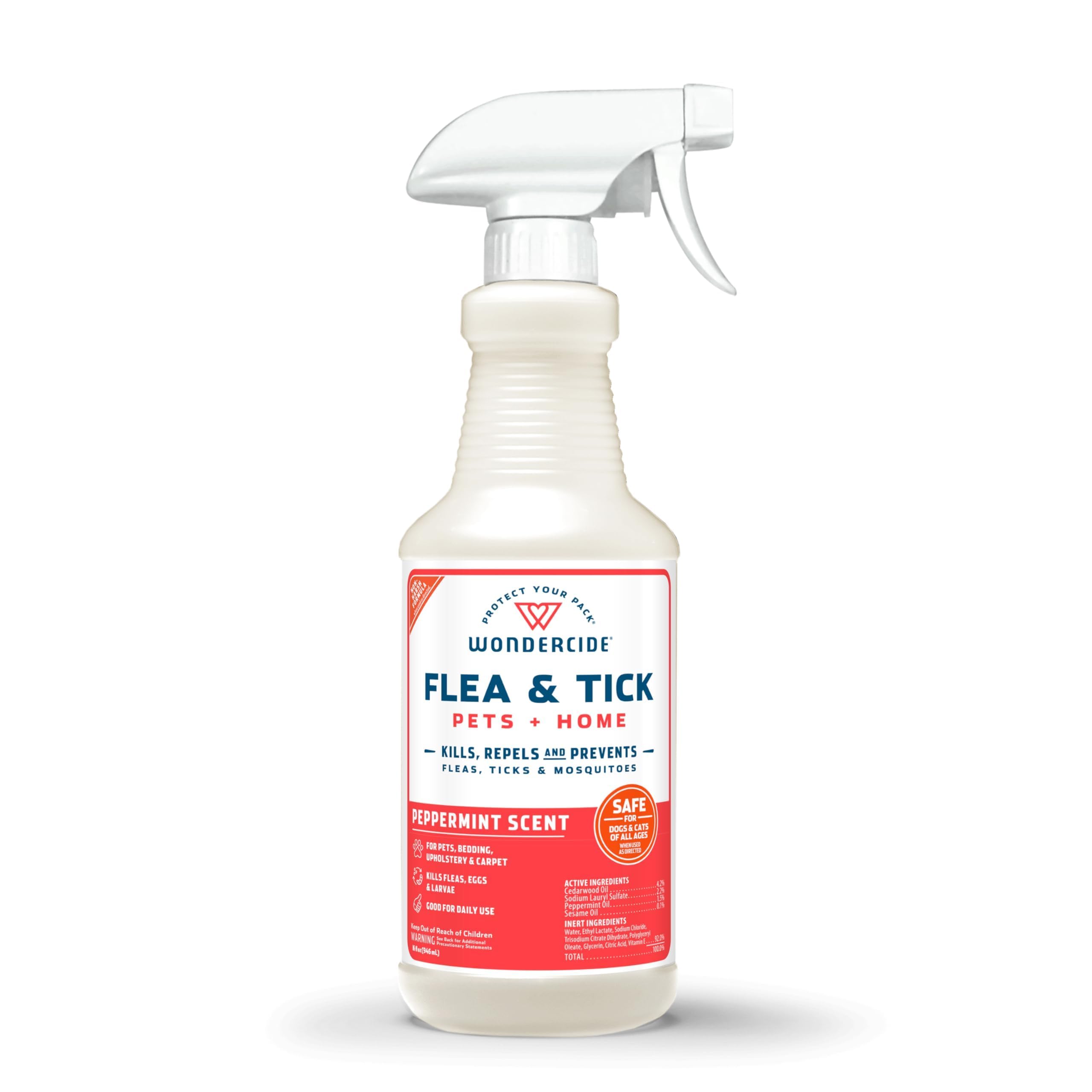 Wondercide - Flea Tick &amp; Mosquito Spray for Pets &amp; Home - Peppermint 16 oz