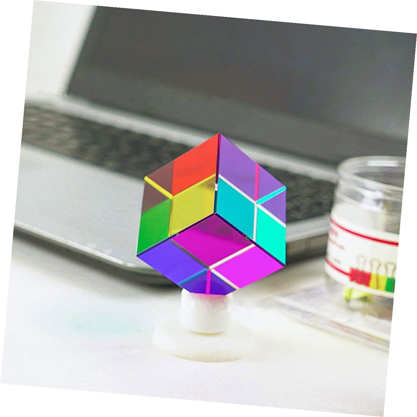 iplusmile 6 Piezas prisma experimentos fotografia cube decoración colorida pirámide óptica photography prism instrumento óptico de enseñanza de la física apoyo de enseñanza Espejo