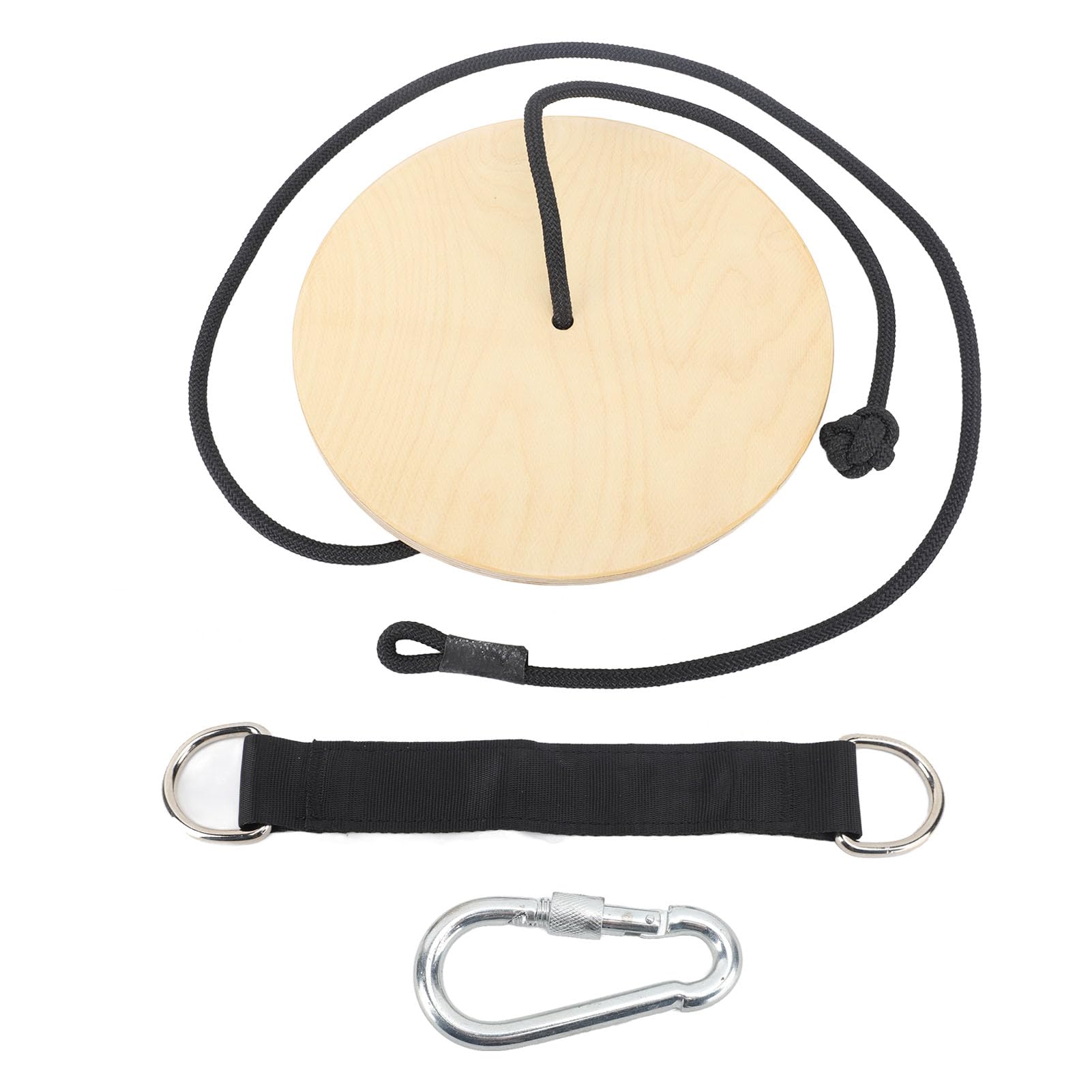 Balançoire en Corde à Disque en Bois, balançoire Ronde pour Arbres, adaptée aux Enfants et aux Adultes, balançoire d’entraînement à l’équilibre en Bois de Bouleau Robuste et