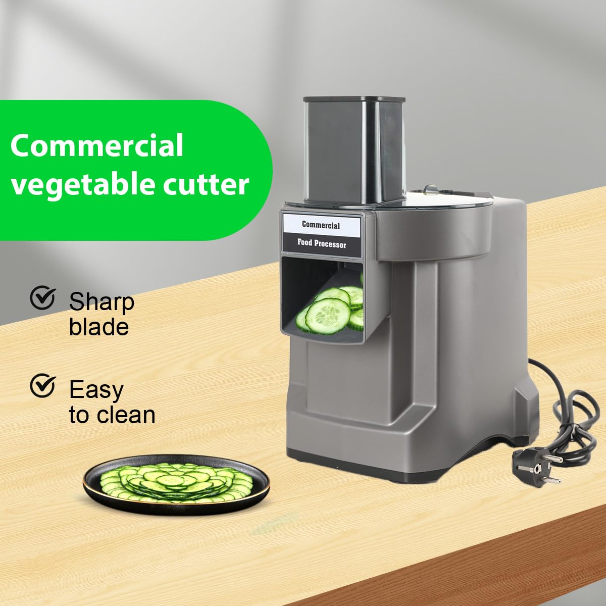 Gemüseschneider Elektrisch, 100W Gemüsehobel, Allesschneider Reibe für Obst und Gemüse, Küchenreibe Gemüsereibe Kartoffelreibe Reibe Küche für Kartoffeln, Karotten, Gurke, Edelstahlklinge