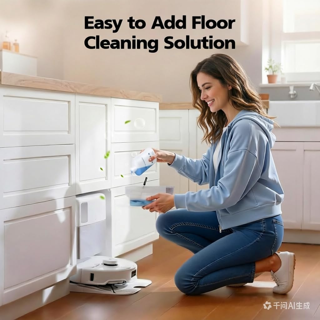 Floor Cleaning Solution 1L (33.8 fl oz), Floor Cleaner Compatible with Roborock S7 S8 Q Revo Q E Series Robot Vacuums with Mopping & Wet/Dry Vacuum Functions