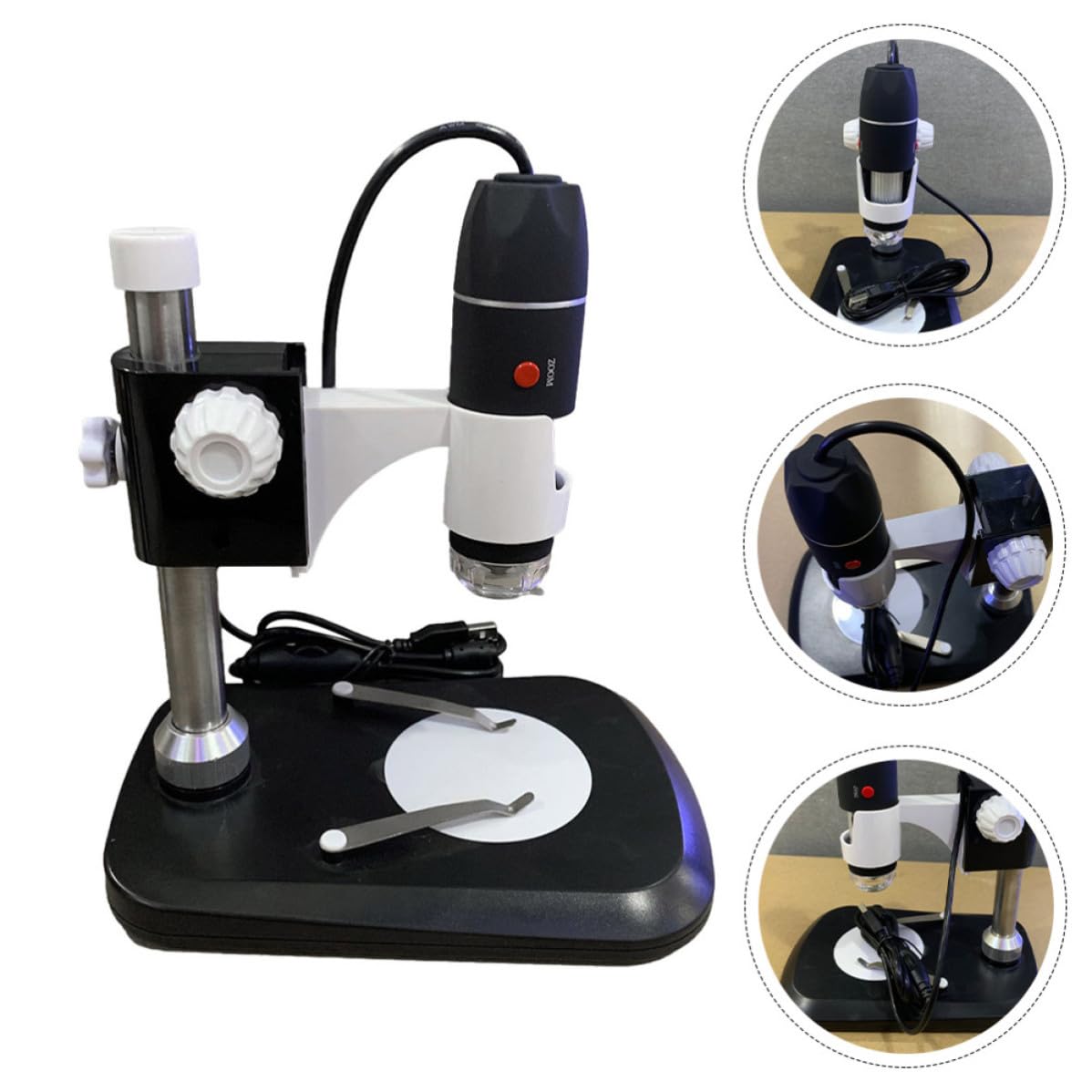 Microscopio Portatile Digitale 1600x, Microscopio Elettronico USB in Abs Nero, per Calligrafia e Gioielli, per Appassionati e Intenditori