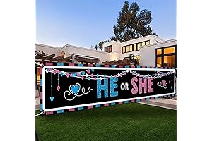 He Or She Gender Reveal Banner Yard Sign