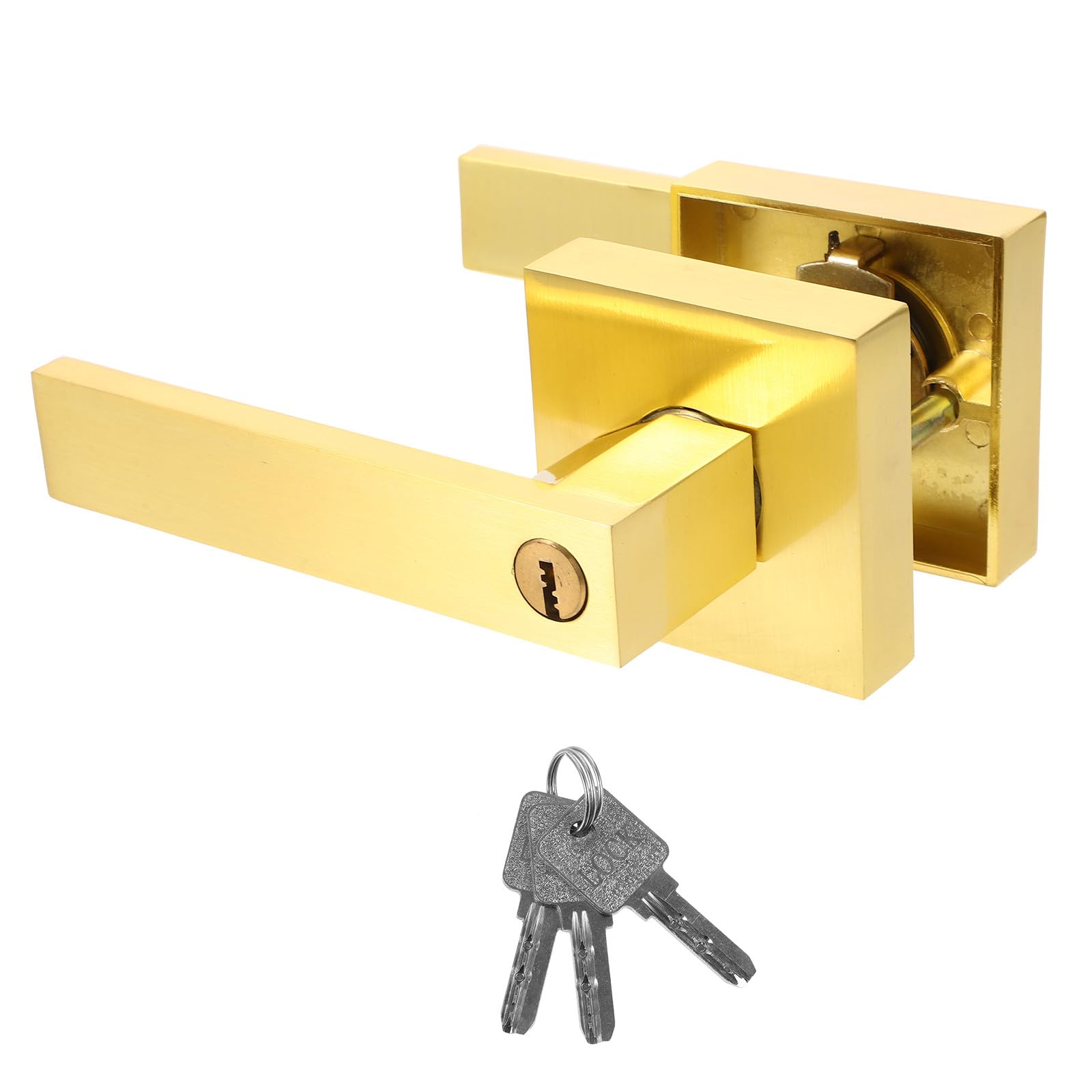 Manija de aleación de aluminio para puertas interiores con llave y pomo