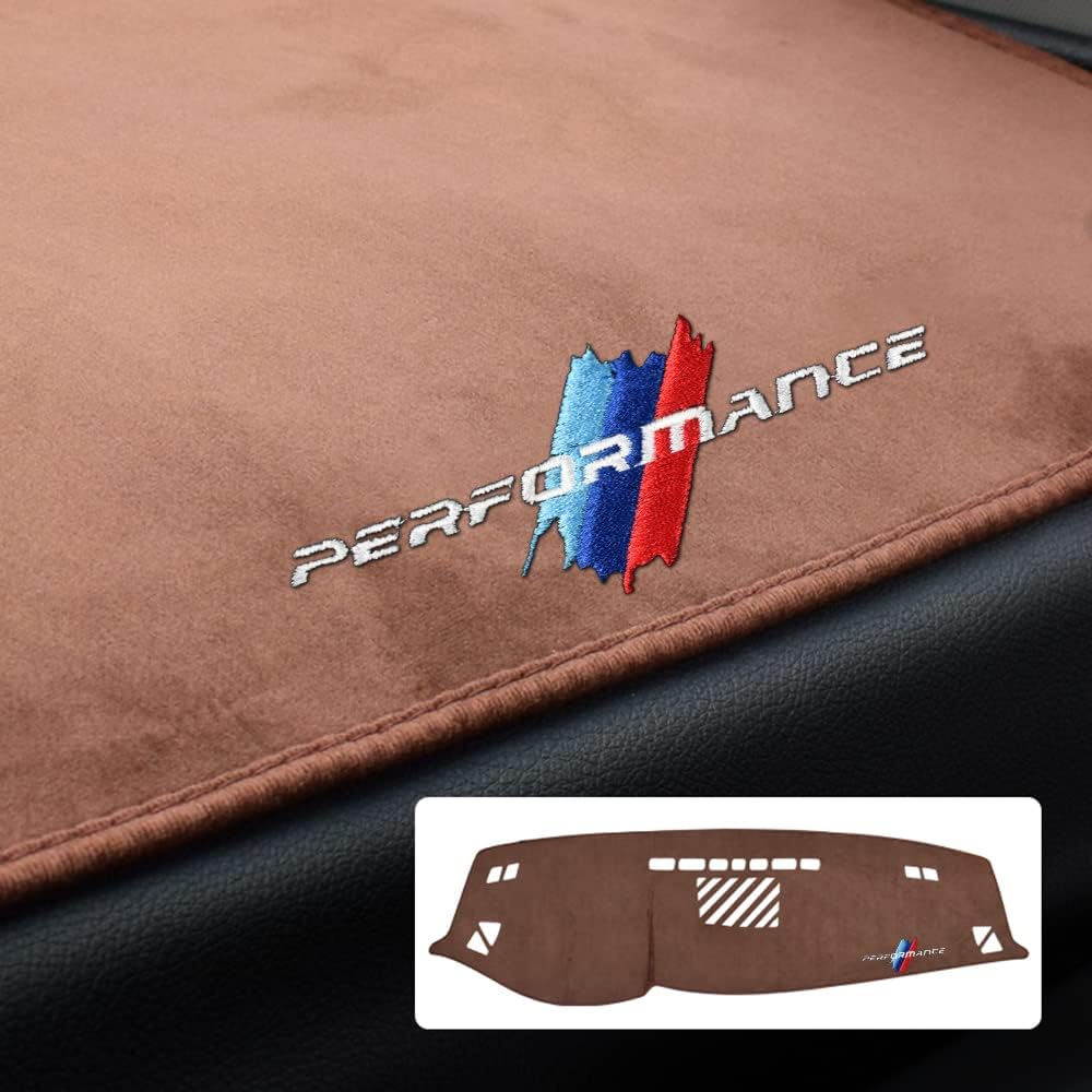 KUNGKIC Car Dashboard Dash Cover Mat Pad Flannel Carpet Compatible for BMW 5 Series E60 2001-2010 Without HUD Interior Accessories (Black)