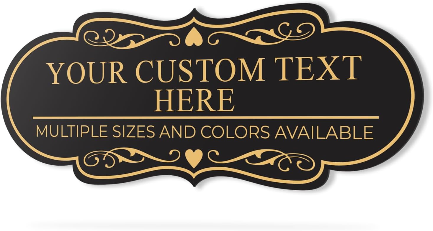 SignsByLITA Custom Personalized Plastic Wall & Door Sign - Designer Style, Easy Peel & Stick, Weather-Resistant, Made in USA