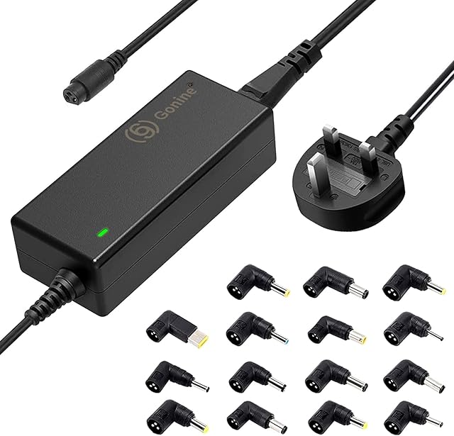Gonine 90W Laptop Charger for HP Dell Toshiba IBM Lenovo Acer ASUS Samsung Sony Fujitsu Gateway Notebook Ultrabook Chromebook DC Output 15V 16V 18.5V 19V 19.5V 20V Power Adapter Supply Cord