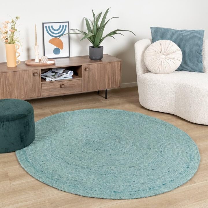 Jute Carpet for Living Room, Bedroom Rug, Hallway and Entryway Mat, Handwoven Area Rug for Interior Styling and Room Décor, 2x2 Feet, Light Green-image-32