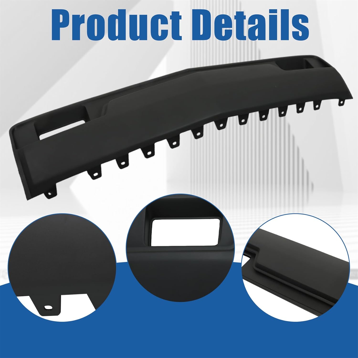 Silscvtt Black Front Bumper Filler Panel with Tow Hook without Impact Bar Skid Plate Replacement for 22944860 GM1087255 Replacement for Silverado 1500 2014 2015