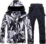 Herren Schneeanzug, Winter Warme Schnee Skifahren Sätze,für Wandern Klettern Isoliertes SnowboardenMC BK XL