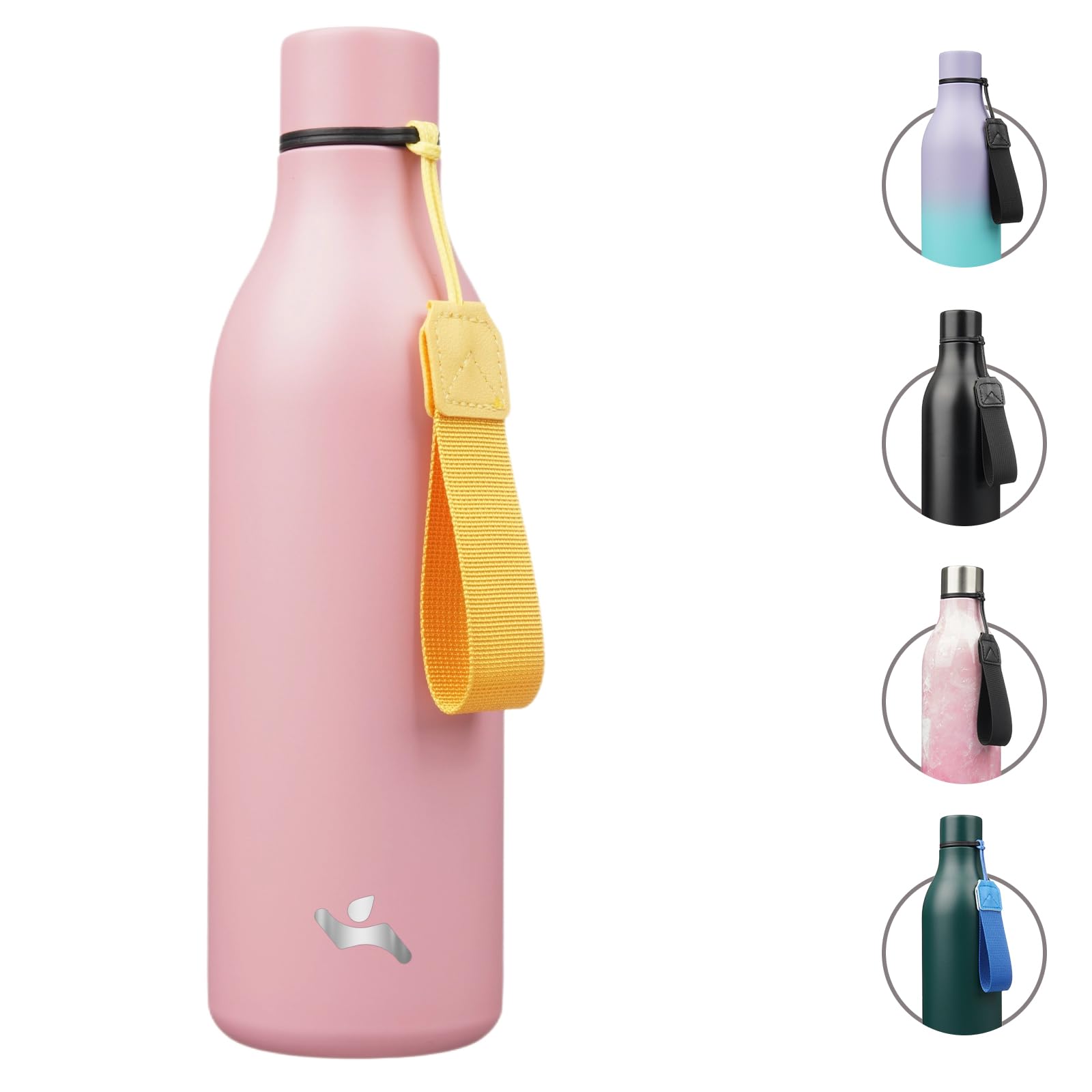 Konokyo 25 oz Insulated Stainless Steel Metal Water Bottle with Strap | BPA-free, leak-proof, dishwasher-safe reusable bottle with strap for gym, school, hiking, outdoor travel &amp; hydration